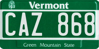 VT license plate CAZ868