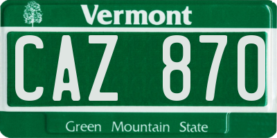 VT license plate CAZ870