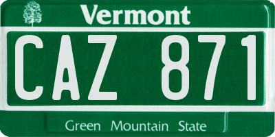 VT license plate CAZ871