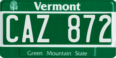VT license plate CAZ872