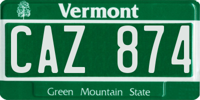 VT license plate CAZ874