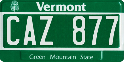 VT license plate CAZ877