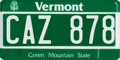 VT license plate CAZ878