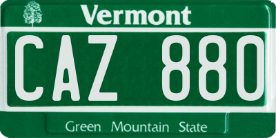 VT license plate CAZ880