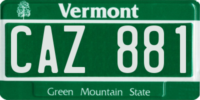 VT license plate CAZ881