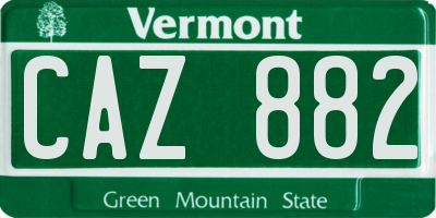 VT license plate CAZ882