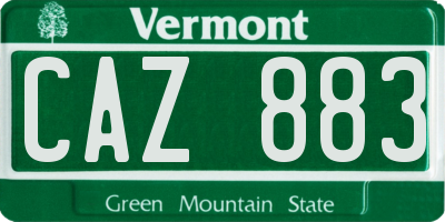 VT license plate CAZ883