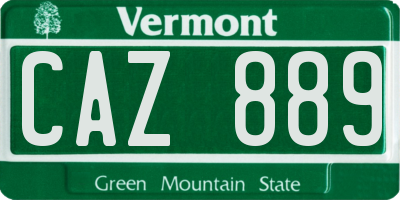 VT license plate CAZ889