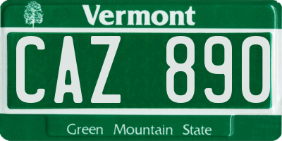 VT license plate CAZ890