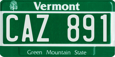 VT license plate CAZ891