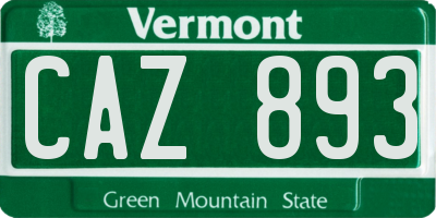 VT license plate CAZ893
