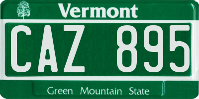 VT license plate CAZ895