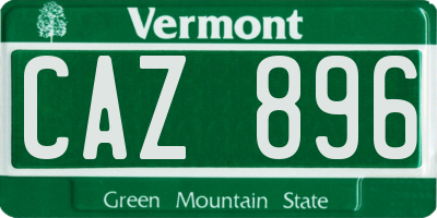 VT license plate CAZ896
