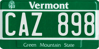 VT license plate CAZ898