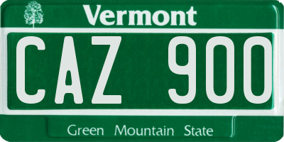 VT license plate CAZ900