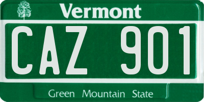 VT license plate CAZ901