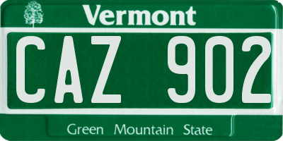 VT license plate CAZ902