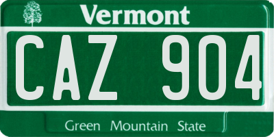 VT license plate CAZ904