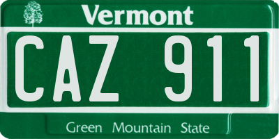 VT license plate CAZ911