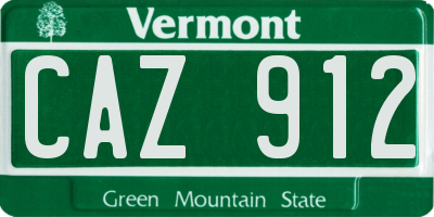 VT license plate CAZ912