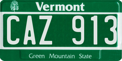 VT license plate CAZ913