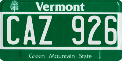 VT license plate CAZ926