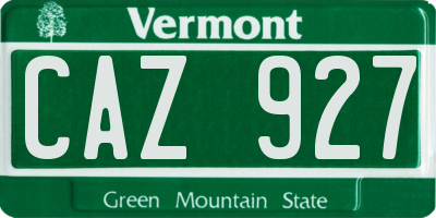 VT license plate CAZ927