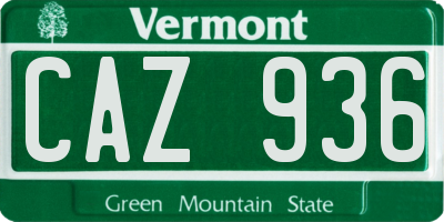 VT license plate CAZ936