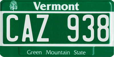 VT license plate CAZ938