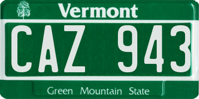 VT license plate CAZ943
