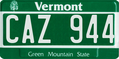 VT license plate CAZ944