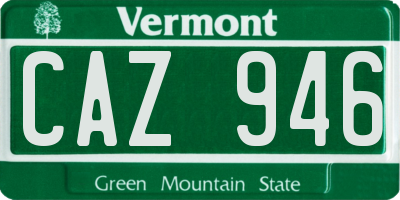 VT license plate CAZ946