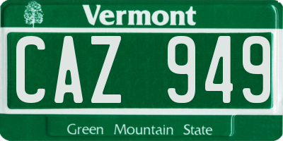 VT license plate CAZ949