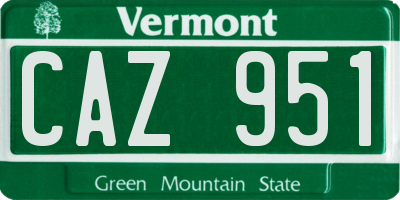 VT license plate CAZ951