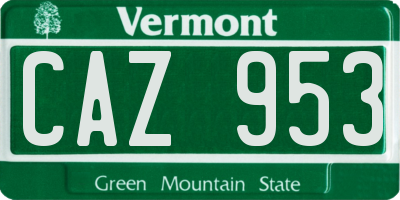 VT license plate CAZ953
