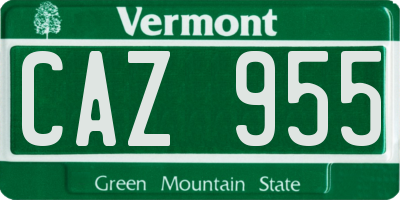 VT license plate CAZ955