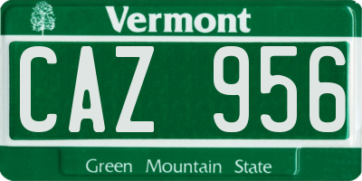 VT license plate CAZ956