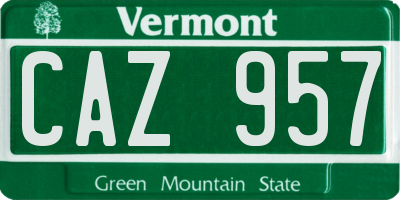 VT license plate CAZ957