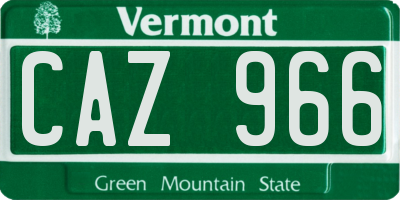 VT license plate CAZ966