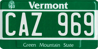 VT license plate CAZ969