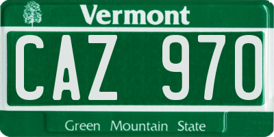 VT license plate CAZ970