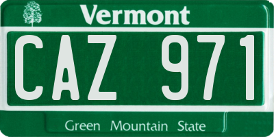 VT license plate CAZ971