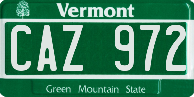 VT license plate CAZ972
