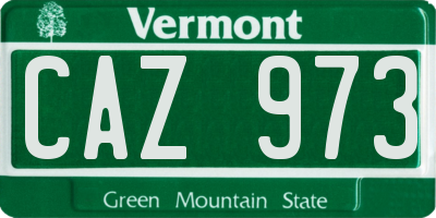 VT license plate CAZ973