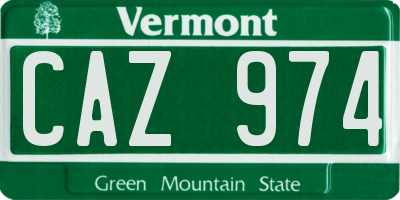 VT license plate CAZ974