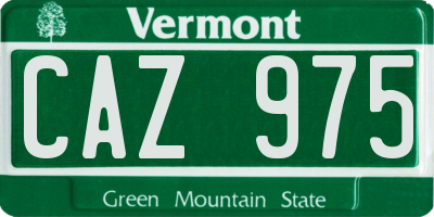 VT license plate CAZ975