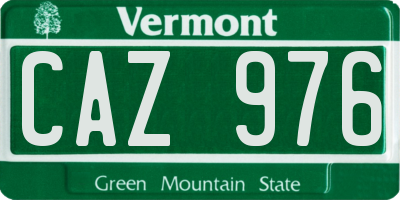 VT license plate CAZ976