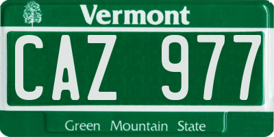 VT license plate CAZ977