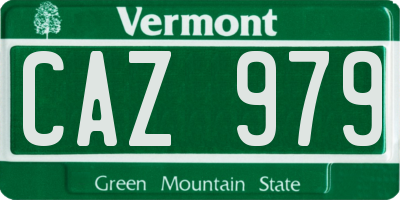 VT license plate CAZ979
