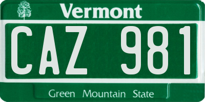 VT license plate CAZ981